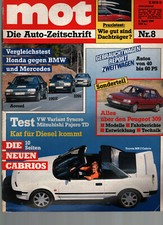Zeitschrift MOT Auto #8 von 1986 Toyota MR Cabrio Peugeot 309 Honda Mercedes