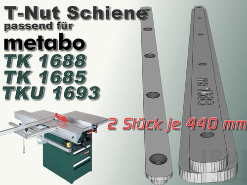 440mm nut schiene - 2x,