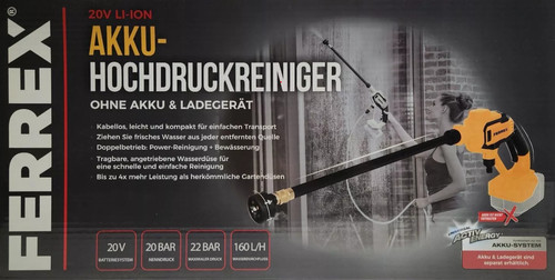 Ferrex akku hochdruckreiniger - akku,