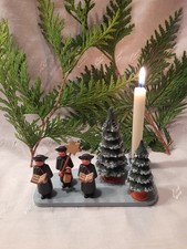 Erzgebirge Kerzenhalter Kurrende-Sänger hübsche alte Tischdekoration