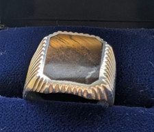 Ring 925er Silber, Tigerauge, Größe 52