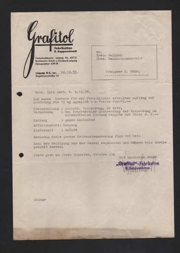 Leipzig brief 1938 - leipzig,,