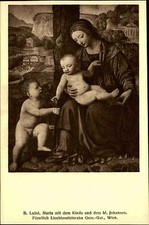 Künstlerkarte Kunstverlag Wolfrum ~1910 Maria mit dem Kinde u. hl. Johannes