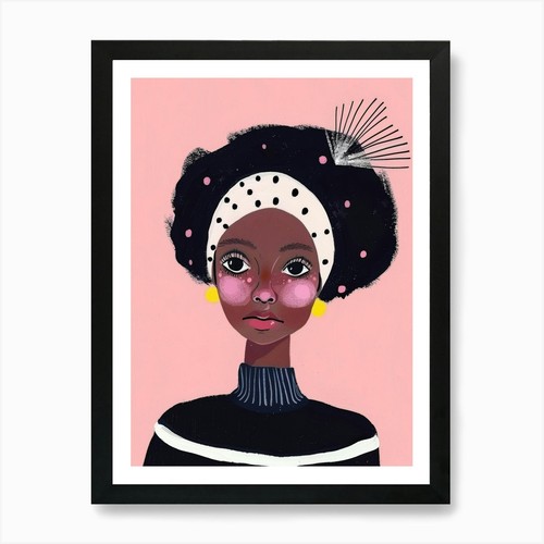 Afro girl kunstdruck - girl,