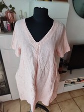 Rosa Pfirsich Farbe Sommer Leinen Kleid