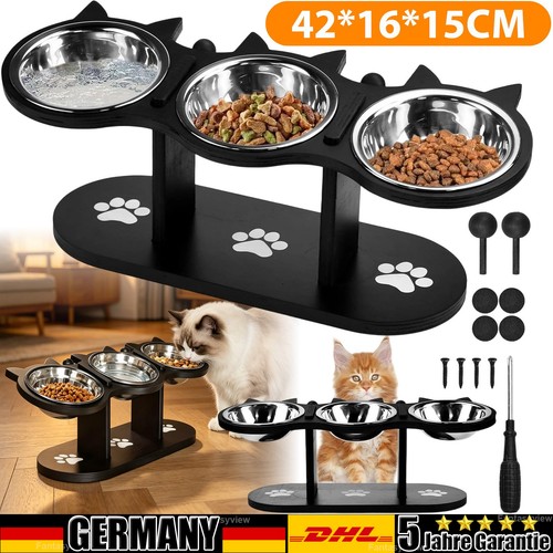 3er set katzennapf futternapf - set,