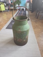 alte bemalte Milchkanne mit Henkel alt 70iger Vintage 45cm Gartendeko DEKO 