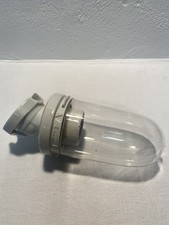 Alte Hoflampe Stalllampe Glaskolbenlampe Kellerlampe D.R.P.  E 27 Porzellan Glas