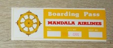 Vintage MANDALA AIRLINES Boarding Pass Flight MDL 061