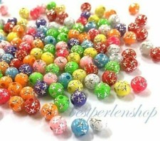 200stk Kunststoff Perlen Acryl Spacer 5mm Bunt Stern Glitzer Schmuck Bastel R196