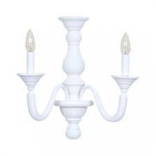 Klassische Wandlampe Aus Weißem Shabby Chic Holz 2 Lichter Esse 817/2a