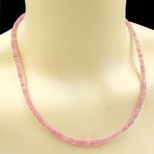 BAILYSBEADS zarte pink Saphir-Halskette Kette Collier behandelt facettiert Gt22
