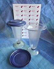 Tupperware 2 Behälter Exclusiv Collection Deckel Indigoblau hohe Eisbecher