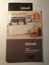Bedienungsanleitung - Brotbackautomat Bifinett KH 2231 - sehr guter Zustand