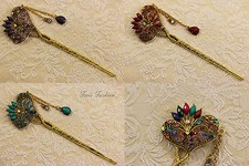 Haarstab haarnadel strass herz - haarstab,