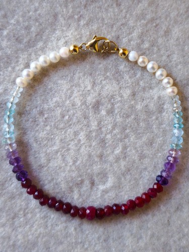 Rubin armband amethyst - rubin, m.
