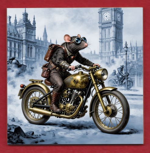 Steampunk ratte fährt - steampunk,