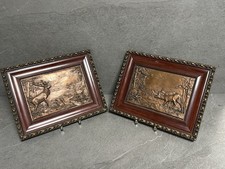 2x Gründerzeit Kupfer Relief