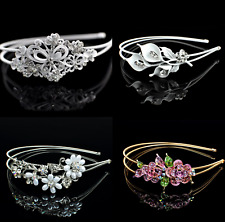 Haarreifen Brautschmuck Tiara Diadem gold silber mit Perlen und Strass