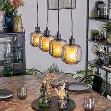 HOFSTEIN Fanhaes Hängeleuchte Pendelleuchte Hängelampe Pendellampe Rauchglas