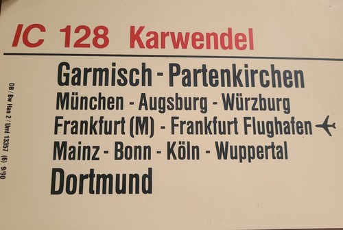 Zuglaufschild 128 129 - zuglaufschild, 128/129
