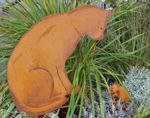 Gartenstecker katze maus - katze,