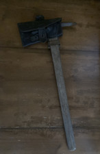 Altes Feuerwehr Beil Hacke mit Ledertasche um 1940