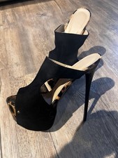 High Heels # Gr. 41 Sandalette  Table Dance Lack Schwarz
