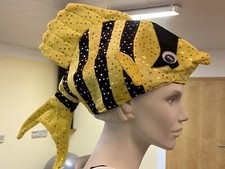 Karneval Kostüm Fische?Erwachsene/Kinder Kopfbedeckung Hut Gelb Mit Pailletten
