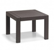 Allibert Gartentisch Rattanoptik Balkontisch wetterfest Beistelltisch 59x59x43cm