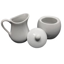 Milch und Zucker SET Milch kanne Kännchen Zuckerdose Zucker Topf Dose Kanne weiß