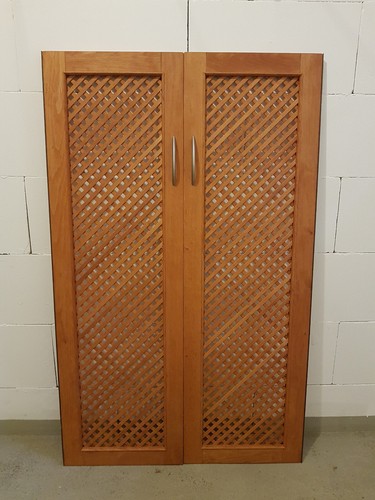 Gitter doppeltür holz - gitter-doppeltür, erle