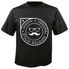 T-Shirt ORIGINAL HIPSTER STYLE FRISEUR BRILLE GEEK SCHNAUZBART SCHNURRBART NERD