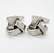 Schwere KNOTEN Manschettenknöpfe 835 Silber Meisterpunze HV Modernist Gentleman
