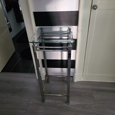 Beistelltisch/Telefonconsole Chrom-Glas