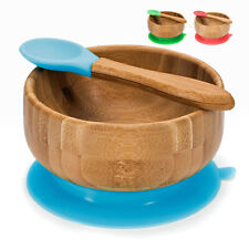 Baby Babyschale aus Bambus - Bambusschale Kinder Breischale Schüssel m. Saugnapf