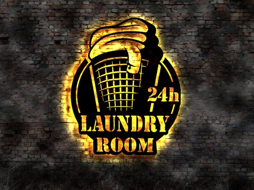 Led wandbild laundry room - led,