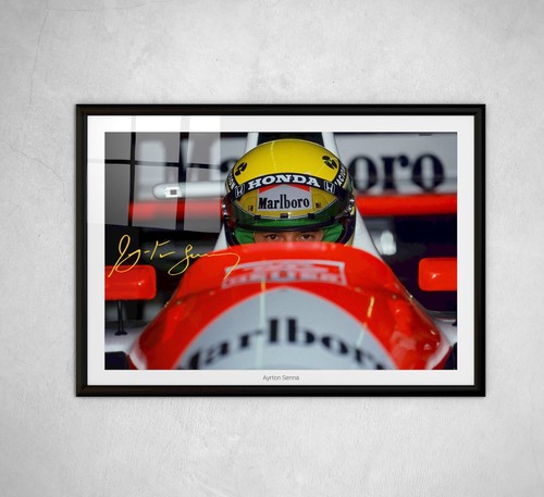 Ayrton senna signierter druck - ayrton,