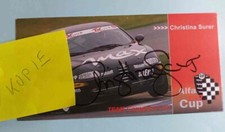 Autogrammkarte mit Unterschrift der  Rennfahrerin CHRISTINA SURER  Alfa 147 Cup