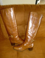 POLLINI Vintage Stiefel Vollleder Cognacfarben Gr. 38-38,5