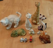 Deko Katzen Figuren 13 Stück Katzensammlung 