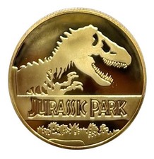 Jurassic Park Dino Münze Sammelmünze Token T-Rex Brachiosaurus Stegosaurus Velo