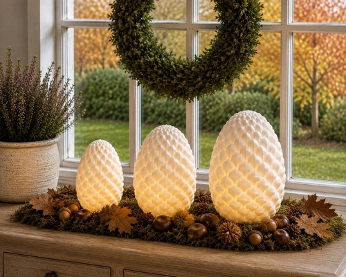 Led porzellan pinienzapfen - ♥,