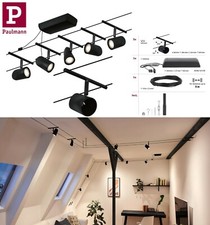 Paulmann Seilsystem Cup Schwarz 5 Spots mit Spannseil Schwarz ohne Leuchtmittel