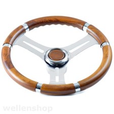 Echtholz Steuerrad Bootslenkrad Teakholz 3 Speichen ∅ 350mm Yacht Motorboot 