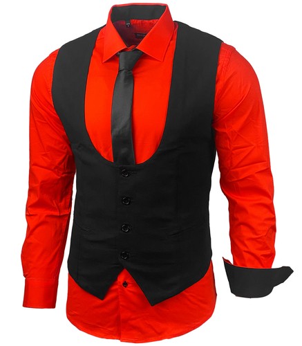 Herren hemd weste krawatte set - hemd,