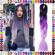 Jumbo Braids Haarverlängerung Synthetic Extensions Zum Flechten Regenbogen 60CM