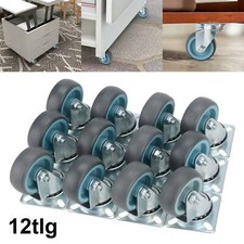 Set - 12 Stück Transportrollen Vollgummirollen Bockrolle Lenkrolle 50mm