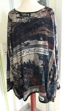 Rundholz Black Label Shirt Kleid Tunika Comic Print Oversized mehrfarbig