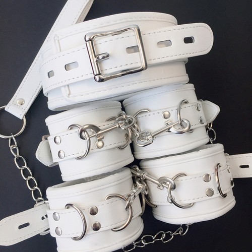 Weiß fessel set leder - weiß,